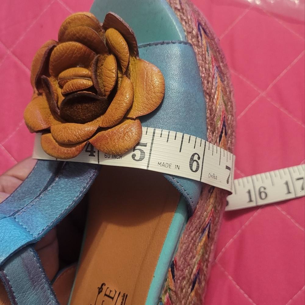 Spring Step L'Artiste Blue and Brown Sandals Size 38=7.5 (68) - Picture 10 of 15